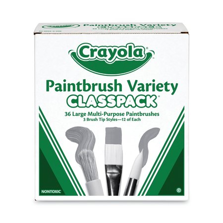 CRAYOLA Flat; Round Paint Brush Set, 36 PK 50036